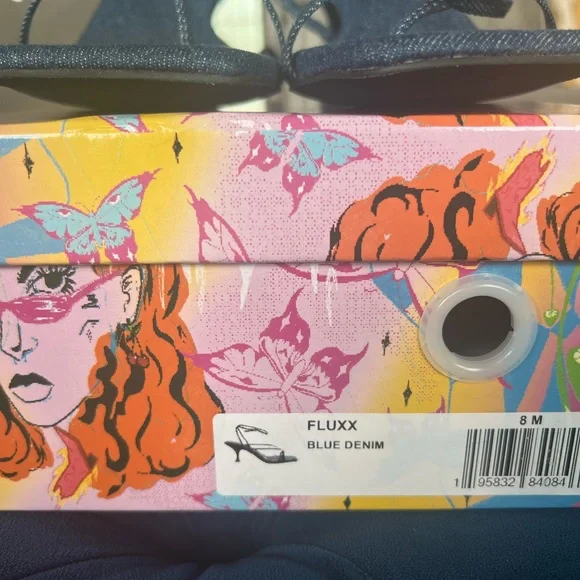 Denim Strap Kitten heels sandals - Picture 7 of 9